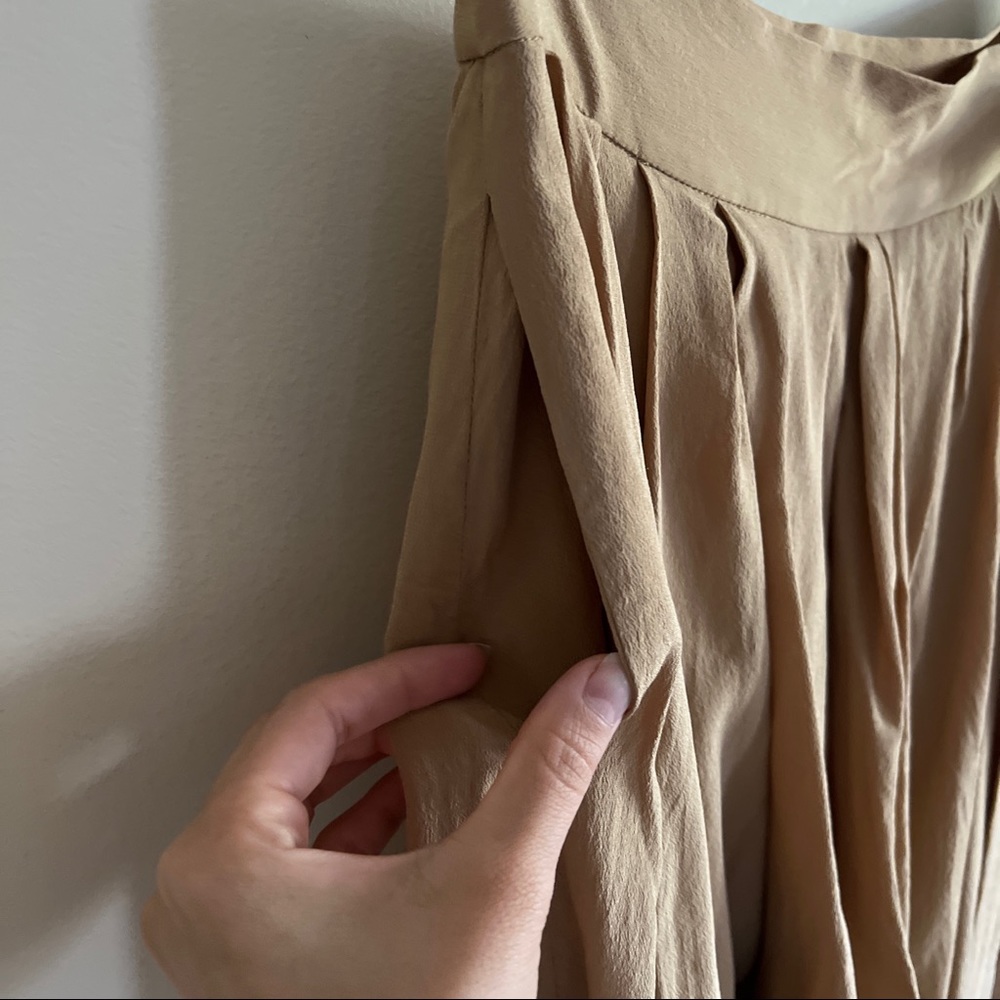Chloe silk draped skirt. Designer camel coloured skirt xs small 36 - Picture 4 of 7
